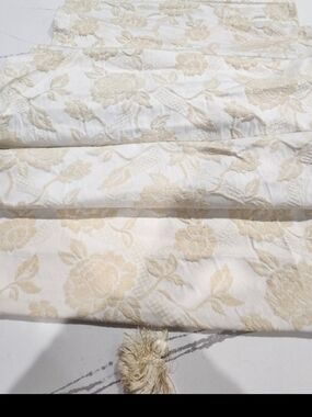 2 Pottery Barn Floral Jacquard Roman Shade with Tassel